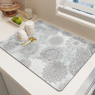 跨境波西米亞碗櫃防水滑瀝水墊廚房餐杯墊洗手台干燥多功能寵物墊