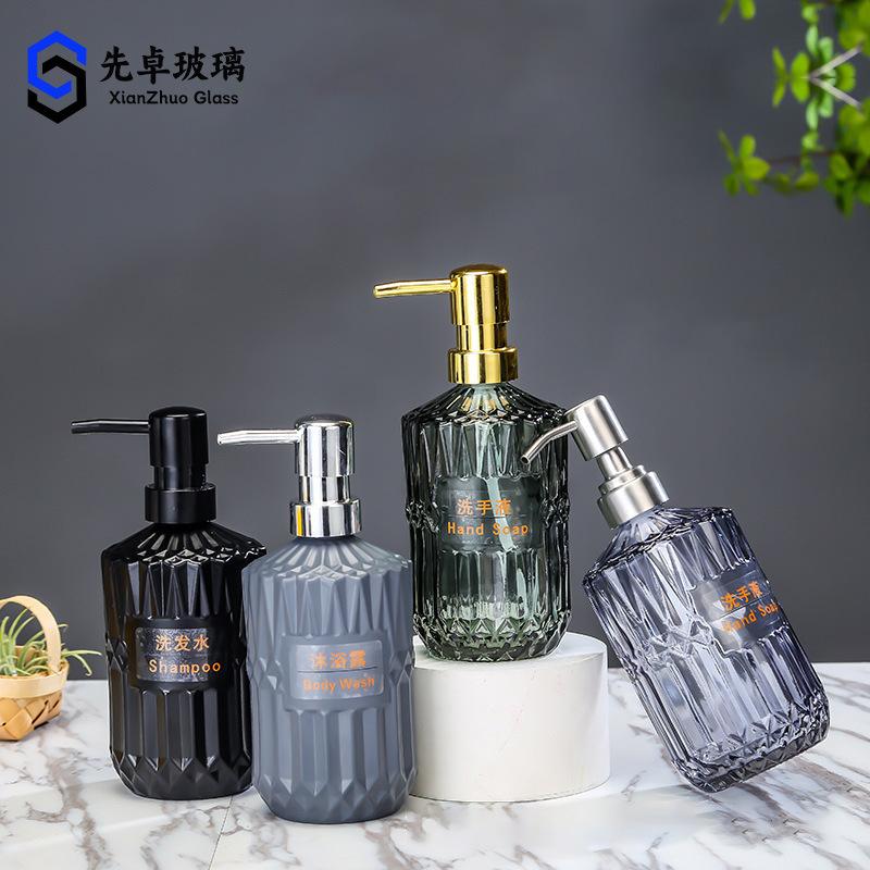 450ml Accessible Luxury Style Hand Sanitizer European Shower Gel Bottle Push-type Pump Head Shampoo Bottle Hotel Home Use
