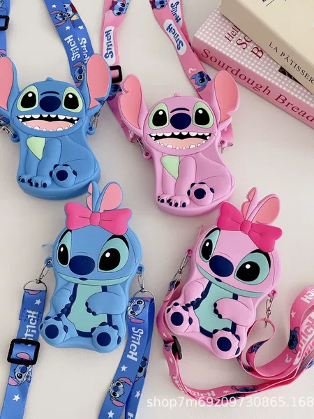 New Cartoon Children's Bag Stitch Cute Storage Crossbody Women's Carry-On Bow Large Capacity Coin Purse