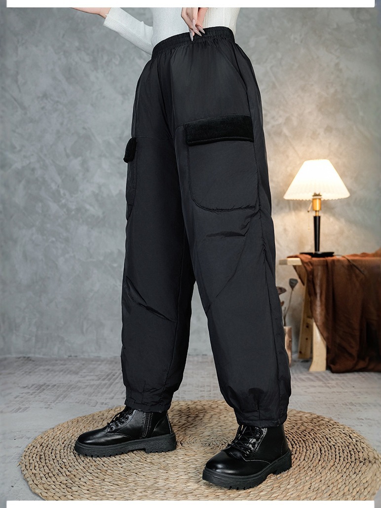 Otoño y invierno nuevos pantalones de algodón blancos de plumas de invierno para mujeres -40 grados a prueba de frío Harbin pantalones de algodón noreste image 1