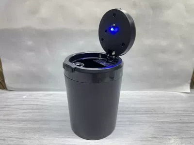 LED lights car ashtray, Car ashtray - black-without-label