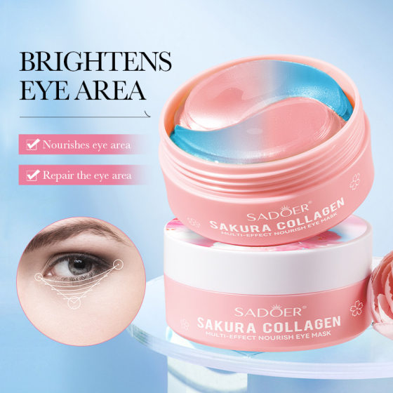English SADOER cherry blossom collagen multi-effect nourishing eye mask moisturizing eye mask cross-border foreign trade wholesale