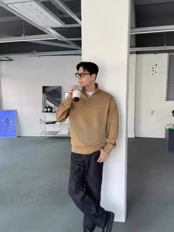 RLラフ小馬標アメリカレトロ半高襟衛衣男女同モデル秋長袖半ファスナー上着コート|undefined