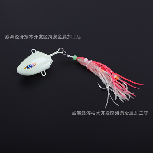 Cross-border sea fishing hairtail big thing luminous lead head hook Yanyuetou Tianya hook swordfish squid 9016 iron plate double hook