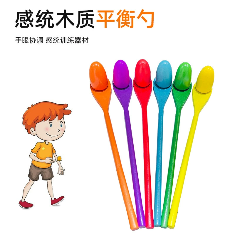 Новая деревянная ложка-держатель для яиц, детский балансировочный держатель для яиц, интеллектуальный тренировочный мяч, сенсорная игрушка для развития баланса родителей и детей