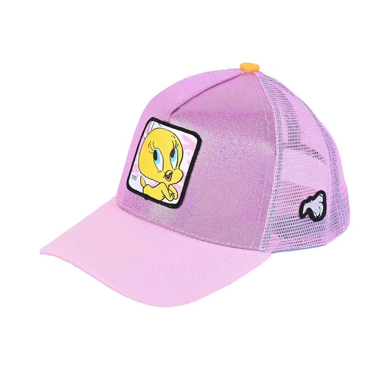 2024 nueva gorra bordada de anime de pato de dibujos animados, gorra de conductor de camión, gorra de béisbol de malla extraña de boca grande