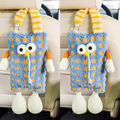Hanging Bag Car Tissue Box – Car tissue box/set - no-specifications-blue-plaid-monster2-pack