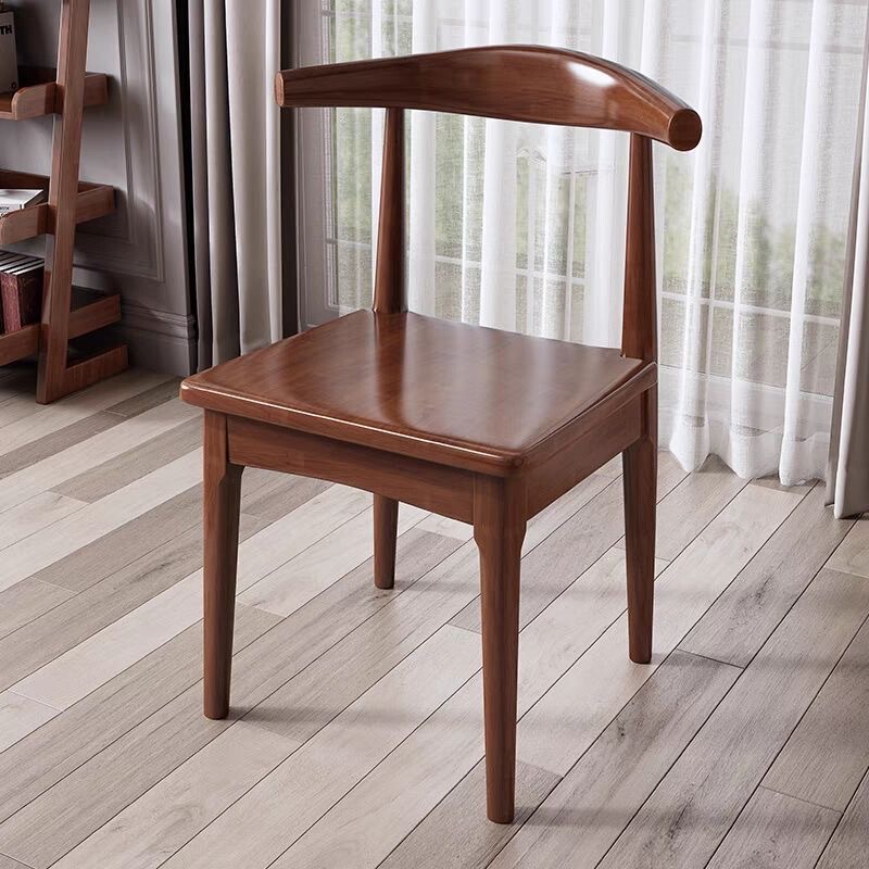 Business Reception Conference Chair Nordic Simple Office Chair Study Desk Study Chair High Quality Solid Wood Horn Chair