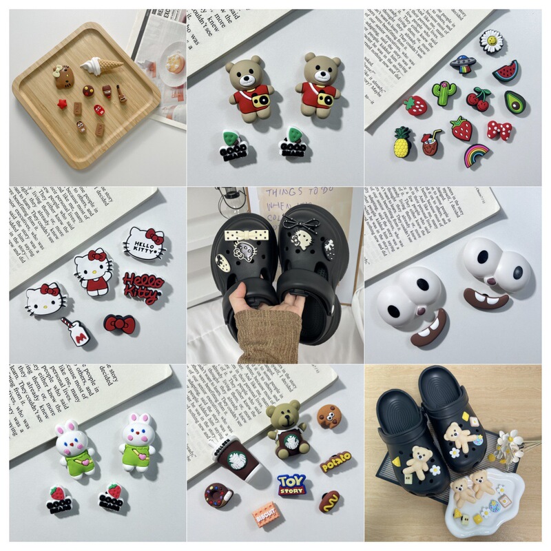 New Croc Shoes Accessories Cartoon Shoes Flower Shoe Buckles Croc Shoes Accessories Cute Style Shoe Accessories Removable Accessories