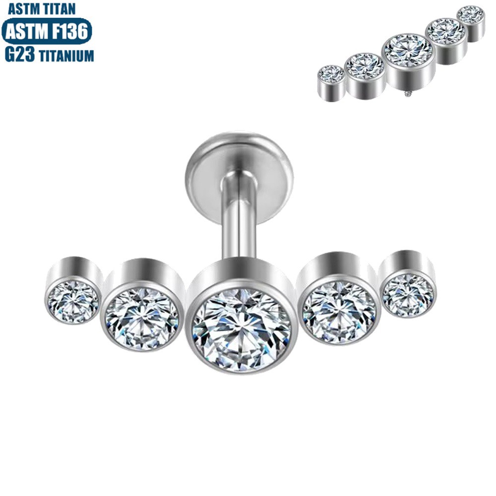 Labret stud lip piercing jewelry styling detail