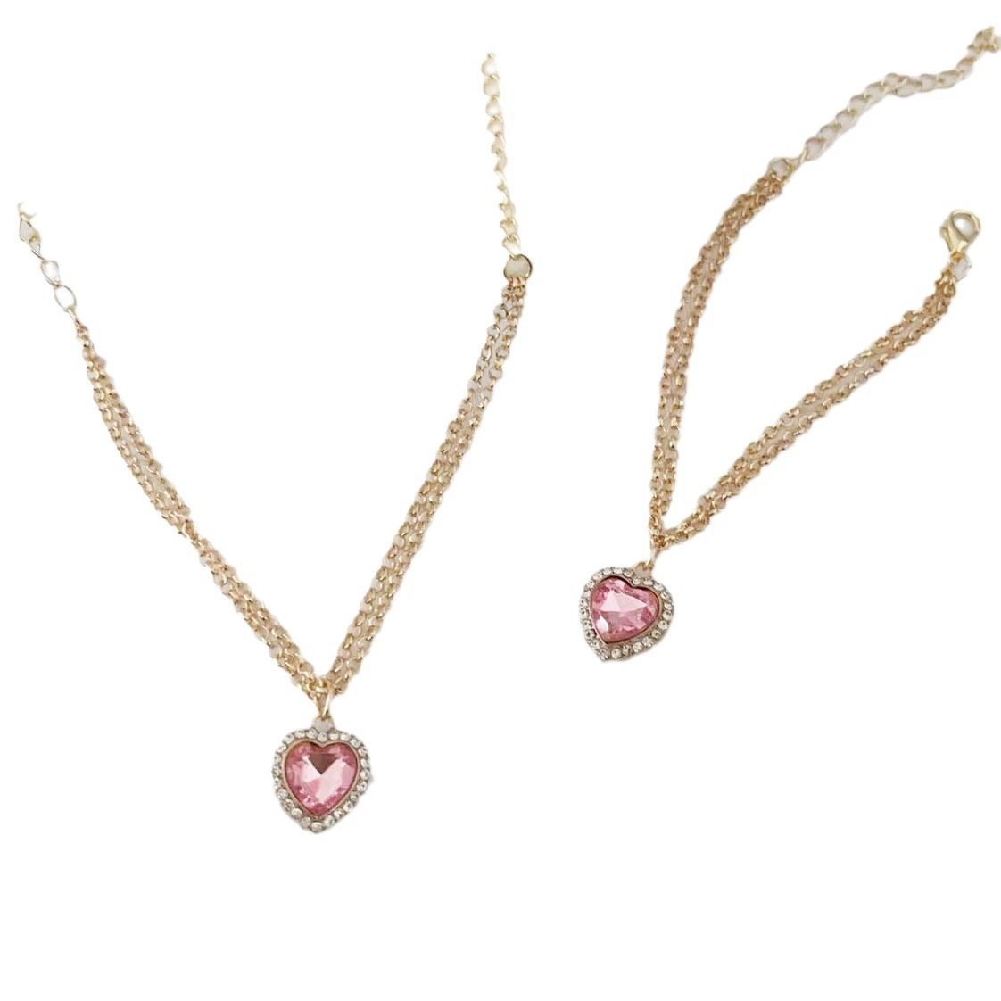 Креативное фуксия necklace и браслет, цепь, кольцо, комплект, европейский стиль, для импорта, простой и элегантный дизайн, яркий запоминающийся стиль