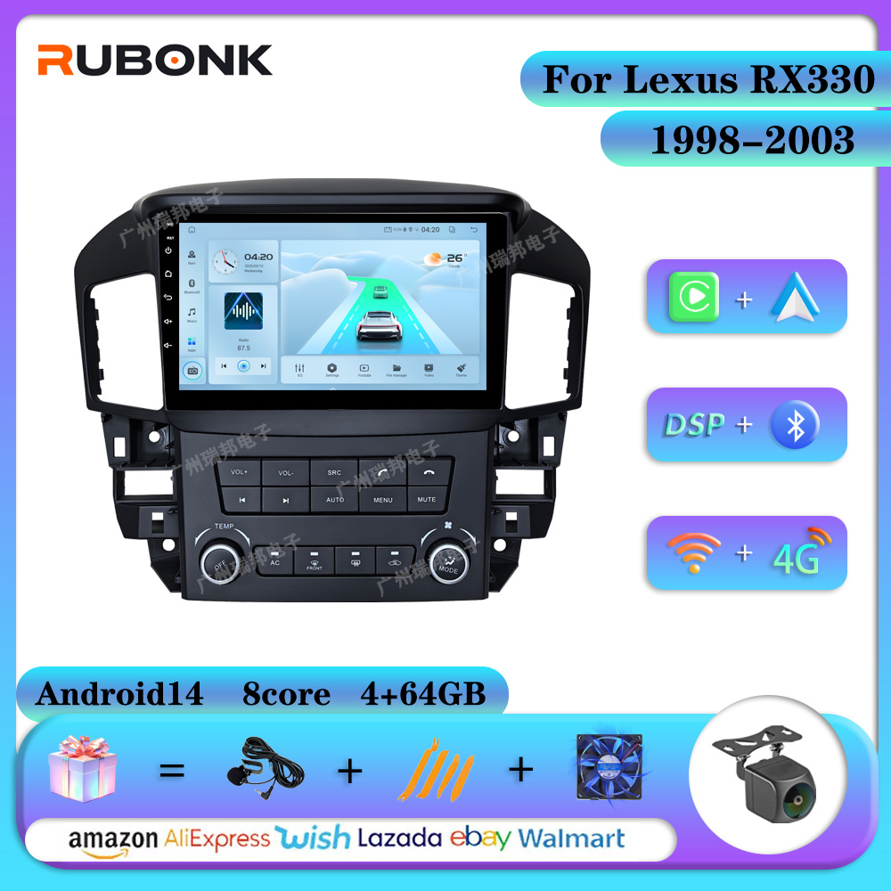 Suitable for 98-03 Lexus Rx330 Special Android Large Screen Navigation Gps Player Wireless Carplay