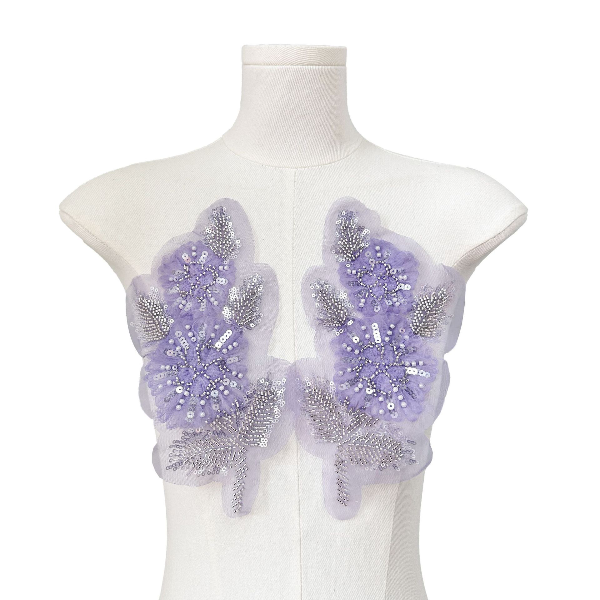 Nuevos clavos de cuentas de flores tridimensionales flor sequin de tela pegada flor de pecho vestido de boda accesorios DIY fábrica directa image 8