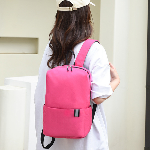 Foreign trade backpacks can be customized with LOGO, colorful backpacks, lightweight travel bags for men and women, simple and fashionable campus student bags