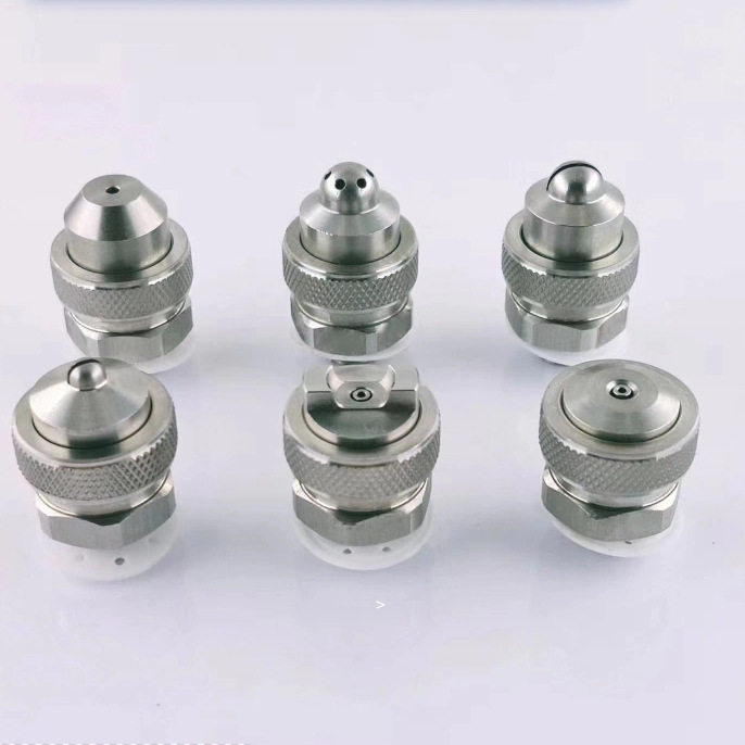 水气二流体混合喷嘴空气雾化除尘加湿消毒枪头锥形扇形雾化喷头