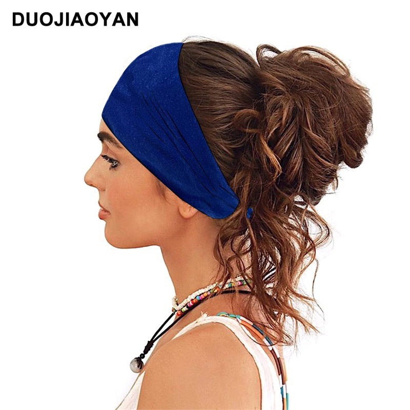 Elastic Macaron Sports Headband For Women Solid Colour Fabric_voghion.com