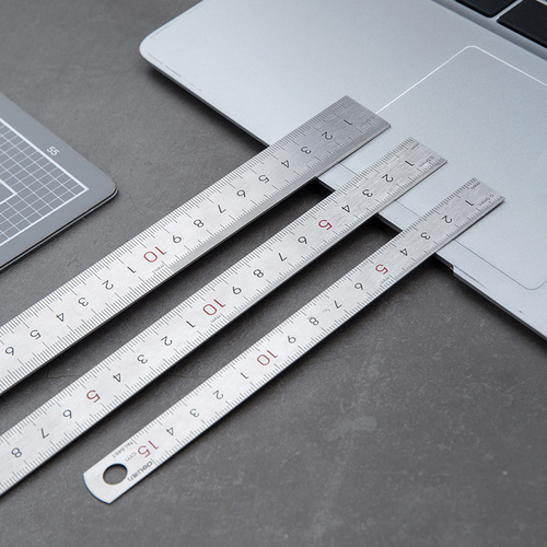 Deli 8461/8462/8463 steel ruler stainless steel ruler 15cm20cm30cm drawing measuring ruler ruler