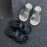 Сандалии, трендовые универсальные высокие тапочки на платформе, летняя пляжная обувь, мягкая подошва