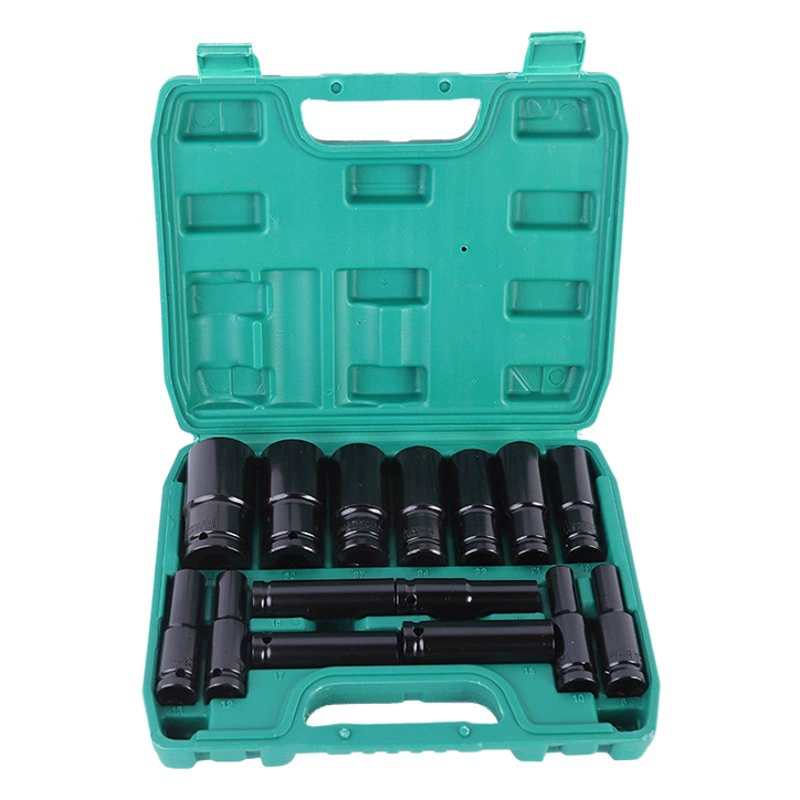 Пневматическая рукава удлинена ветряная пушка 10 шт. Комбинация PC желто-зеленая выдувная пластиковая коробка с горячей хромово-ванадиевой сталью