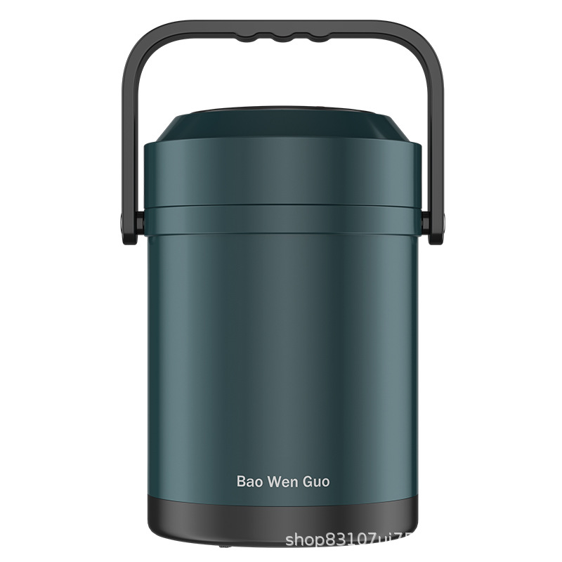 Vacío 304 Acero inoxidable aislado portátil lonchera estudiante lonchera engrosada gran capacidad olla cubo lonchera