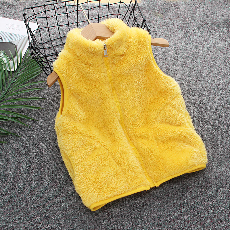 El otoño y el Invierno de Los Niños Chaleco de piel superior de los niños y niñas de Los Bebés cardigan cremallera chaleco Ártico Terciopelo engrosada chaleco