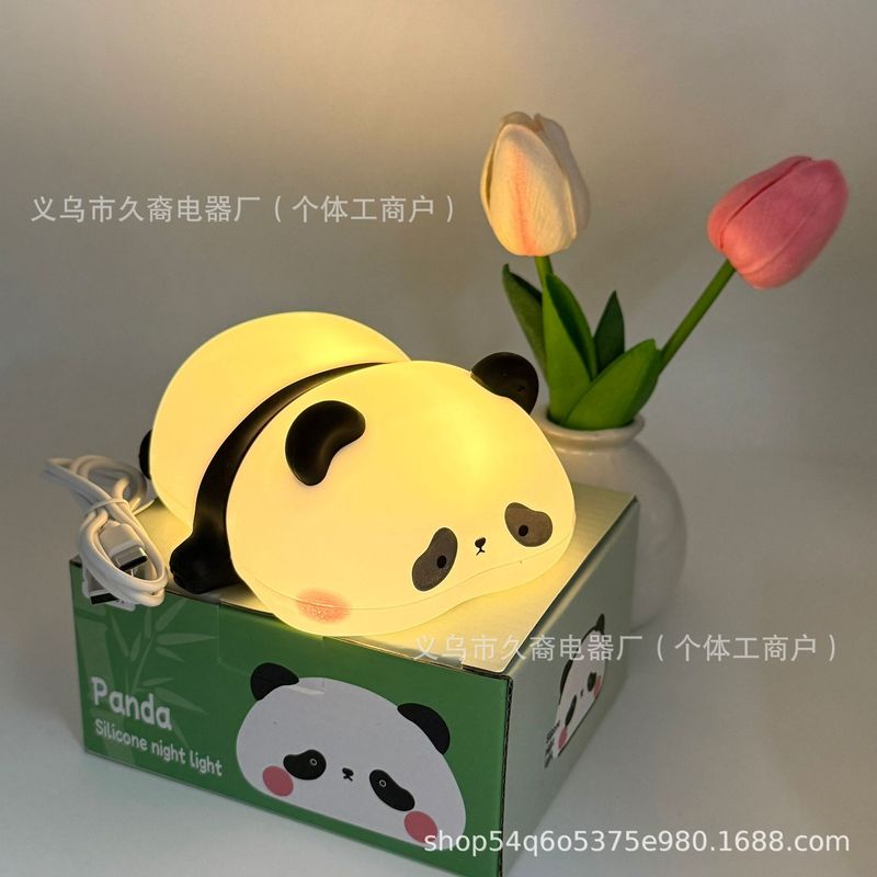 爆款跨境拍拍小夜灯卧室睡眠灯护眼硅胶宿舍充电床头灯卡通捏捏乐|undefined
