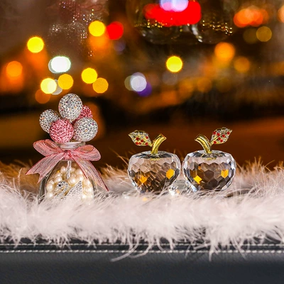 of hair – Car ornaments - white-apple-diamond-pink-balloon-perfume-holder-big-feather