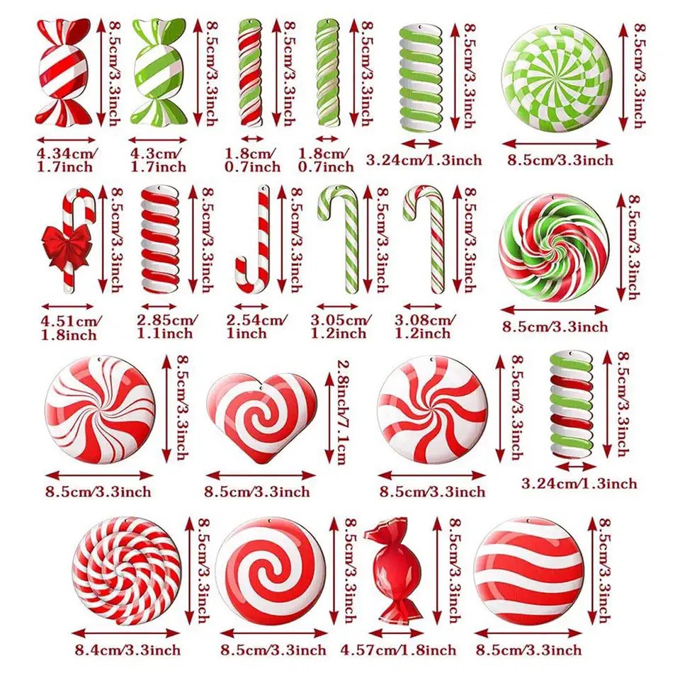 Nuevos productos transfronterizos Adornos de madera de dulces de Navidad Suministros para fiestas navideñas Etiquetas de regalo Decoraciones para el hogar