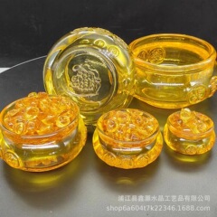 新型瑠璃聚宝盆家庭装飾品風水レイアウト置物ギフトマスコット黄色水晶装飾品