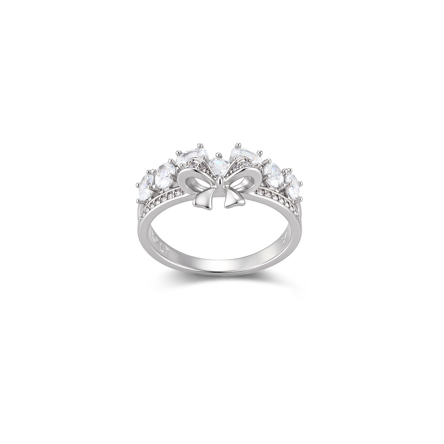Xuping arco de moda dulce anillo de bronce chapado blanco nicho ligero anillo de lujo temperamento al por mayor transfronterizo