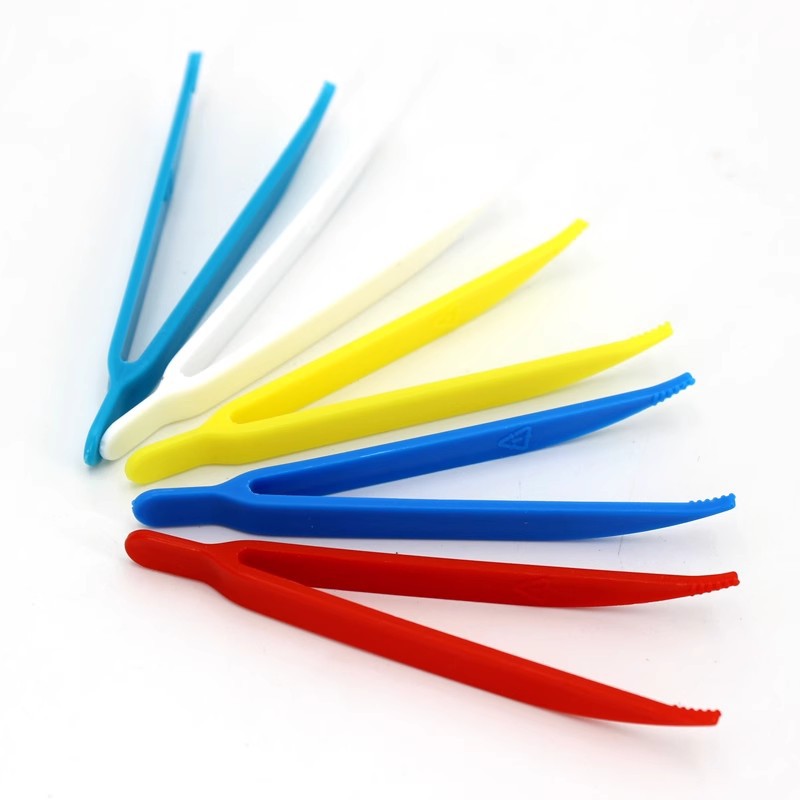 防静电塑料镊子儿童手工DIY工具弯头夹子安全拼豆夹子幼儿园玩具