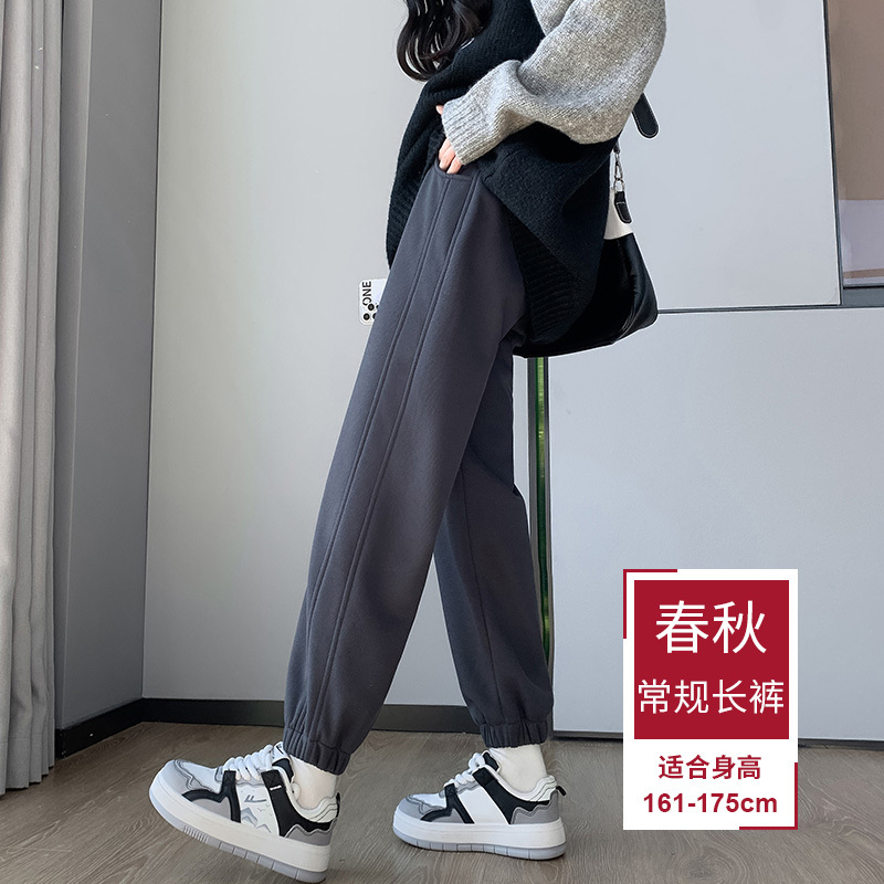 白色运动裤女春秋季2025新款宽松休闲卫裤香蕉防风束脚裤|undefined
