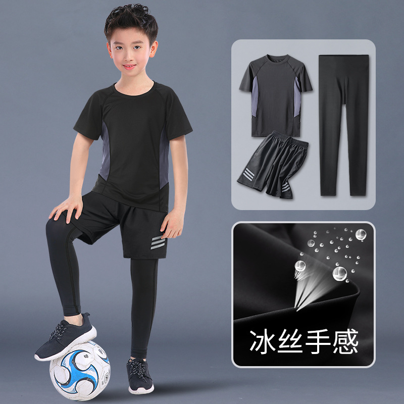 Niños ropa de secado rápido chaqueta de niño entrenamiento de baloncesto traje deportivo de verano camiseta de mangas cortas ropa de fútbol base