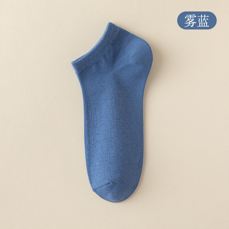 靴下の男性用ソックス春夏の純色防臭吸汗ソックス春と秋の薄い黒い男性用靴下|undefined