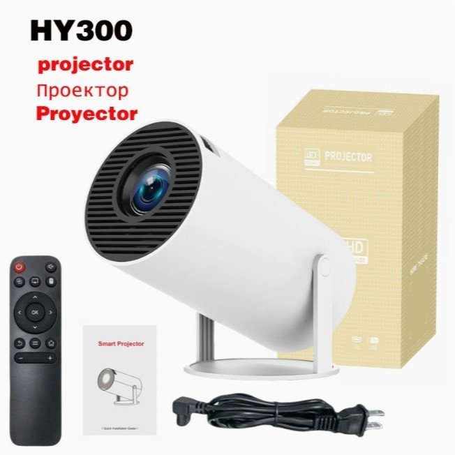 HY300Pro プロジェクタースマート 1080P Android ホームリビングルーム壁投影ポータブルミニ 4K タンクプロジェクター|undefined