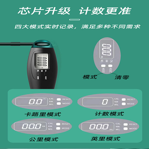 Wireless Jump Rope with Counter, Fitness, Smart, Professional, Student, Load-Bearing, Electronic, Steel Cord Jump Rope
