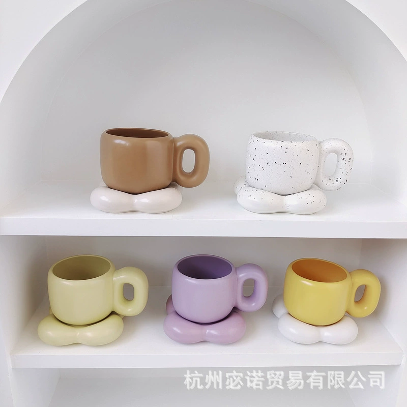 Cute coffee ceramic handle with glass, for beloved