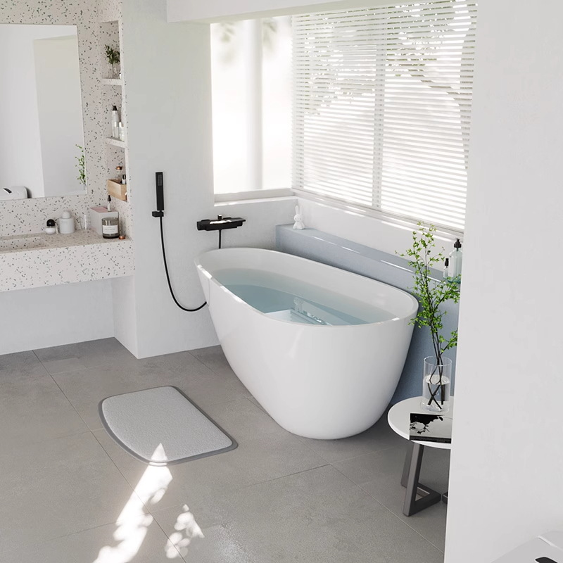 bañera de acrílico negro independiente hogar hotel de alojamiento sin costuras personalidad europea pequeña casa redonda color