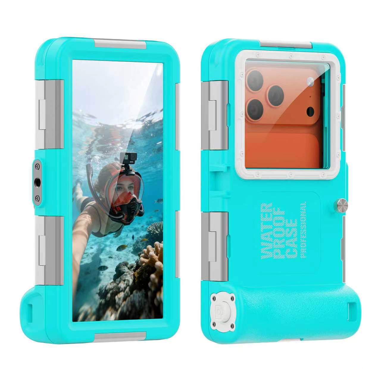Tecnología de pimiento rojo negro 15 m buceo shell protección impermeable samsung aplicable 14 apple 13 caja del teléfono móvil huawei xiaomi