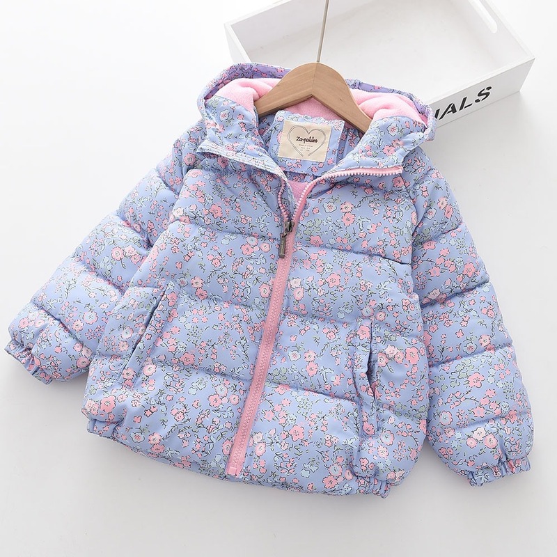 外国貿易クロスボーダー女の子綿服 2025 新しい小中型子供冬ショート子供綿服女の赤ちゃんプリント花綿服|undefined