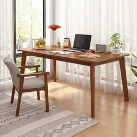极简实木书桌家用卧室书房电脑桌简约学生学习写字台简易桌椅组合
