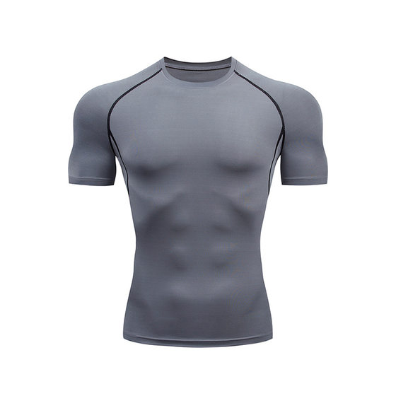 Domestic Size in stock Fitness Tight Abdominal Tinting Sports Body Shaping Breathable Quick-drying Training Top T-shirt Colorful Short Sleeve