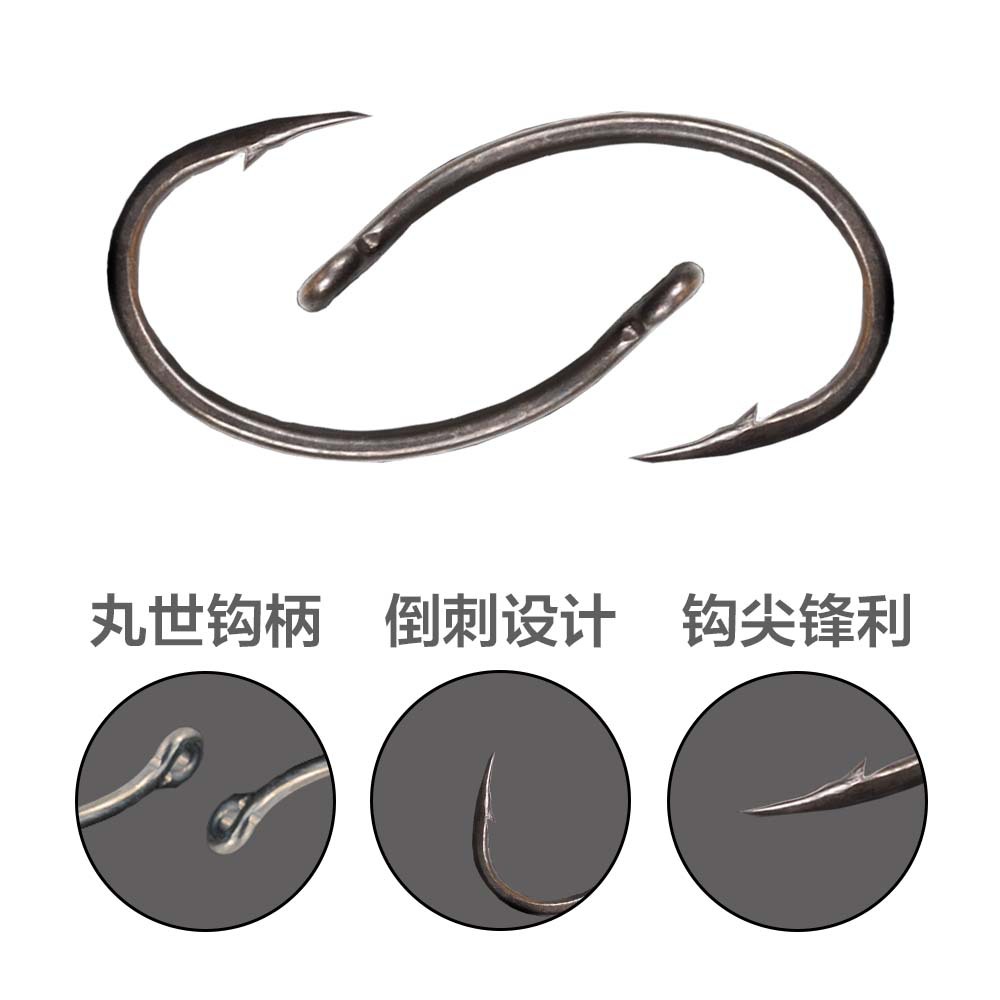 Hirisi 50 piezas en caja de teflón anzuelo de púas carpa anzuelo fábrica al por mayor artes de pesca