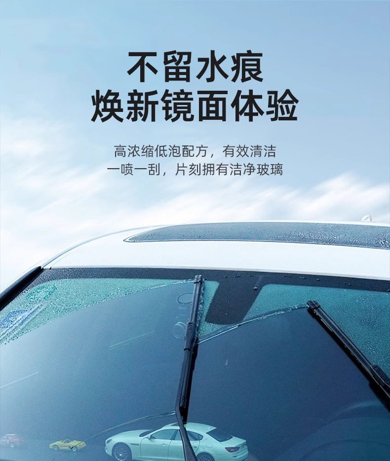 Yiju Car Windshield Washer Fluid - Powerful Stain and Oil Film Remover, Specialized for Insect Residue, Ethanol-based Wiper Fluid, Suitable for All Seasons