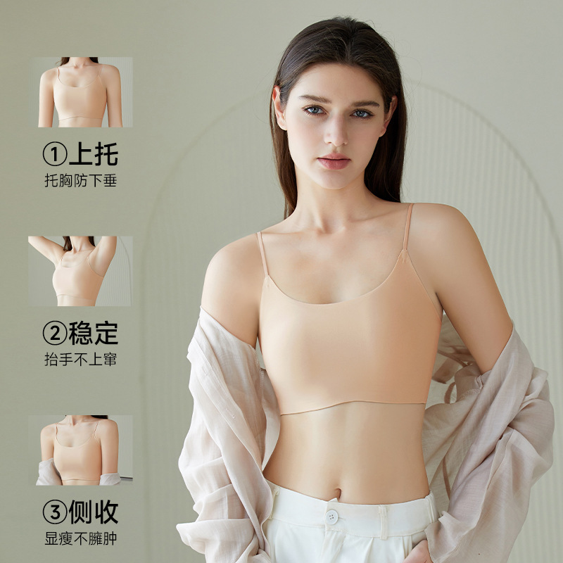 New Seamless Paper-Thin Bra for Women, Minimizes Large Busts, Slimming Strapless Design, Can Be Worn Outside, Sports Large Size Bust Support Invisible Bra