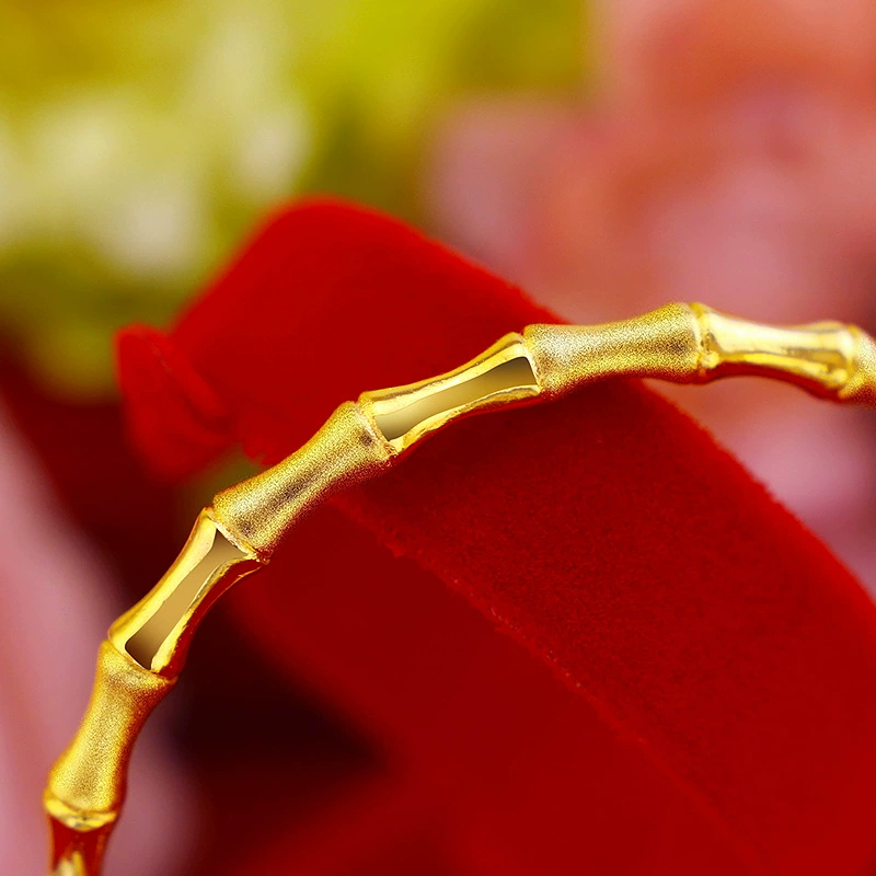 Pinduoduo Duyin Source Женский праздник мастеры Вьетнамское золотое песочное pure copper 24K bamboo push push bracelet