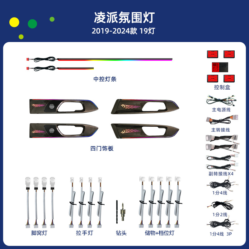 Shiyong Car Ambient Light for Honda Breeze 2023-2024 (Panel (Dashboard) işıqlandırması) - crider-2019-2024-19-lights