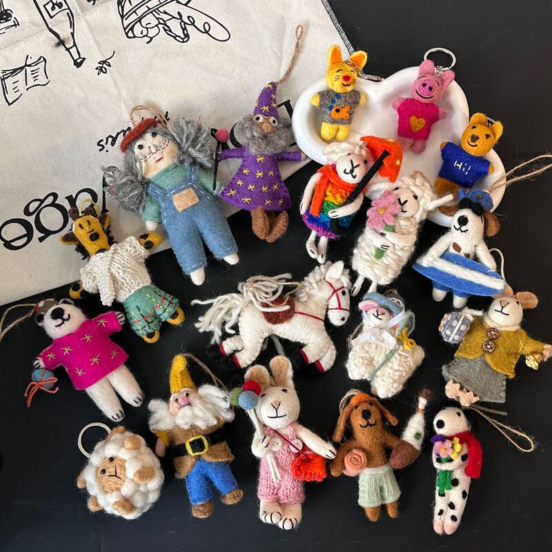 Korean Style Ins Wool Felt Keychain Cartoon Animal Creative Small Hanging Pendant High Color Value Miu Bag Hanging Accessories