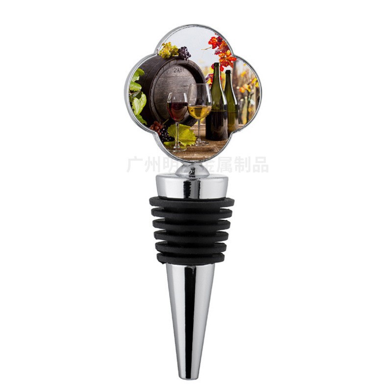 Joyas de fiesta de vino redondo piezas de tapón de botella de vino en blanco material de transferencia de calor creativo pequeño colgante de regalo