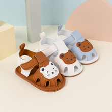 夏季婴儿鞋小熊图案透气婴儿学步鞋舒适软胶底婴儿凉鞋baby shoes
